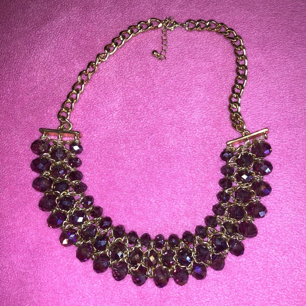 PURPLE AND GOLD CHUNKY NECKLACE💟